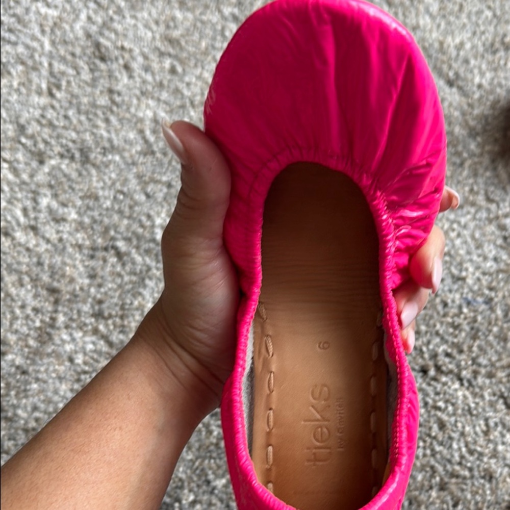 Tieks Pink and Green Flats